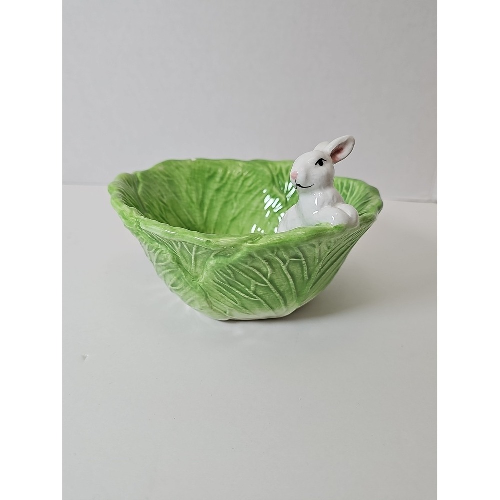 Arlington Designs Figural Bunny Cabbage Bowl 6.5in Spring Easter Decor‎